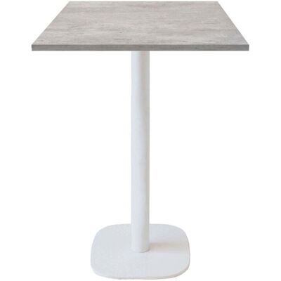 RestooTab Stehtisch Round quadratisch Gestell weiß - Dekor Stein; 60x60x113 cm (LxBxH); Platte grau/beton, Gestell weiß; quadratisch RestooTab Stehtisch Round quadratisch Gestell weiß - Dekor Stein; 60x60x113 cm (LxBxH); Platte grau/beton, Gestell weiß; quadratisch