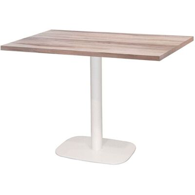 RestooTab Tisch Round rechteckig Gestell weiß - Dekor Holz & Uni; 120x70x75 cm (LxBxH); Platte eiche/hellgrau, Gestell weiß; rechteckig RestooTab Tisch Round rechteckig Gestell weiß - Dekor Holz & Uni; 120x70x75 cm (LxBxH); Platte eiche/hellgrau, Gestell weiß; rechteckig