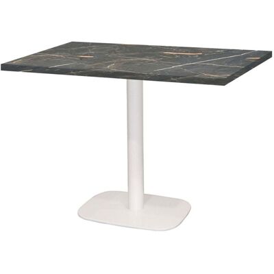 RestooTab Tisch Round rechteckig Gestell weiß - Dekor Stein; 120x70x75 cm (LxBxH); Platte steingrau, Gestell weiß; rechteckig RestooTab Tisch Round rechteckig Gestell weiß - Dekor Stein; 120x70x75 cm (LxBxH); Platte steingrau, Gestell weiß; rechteckig