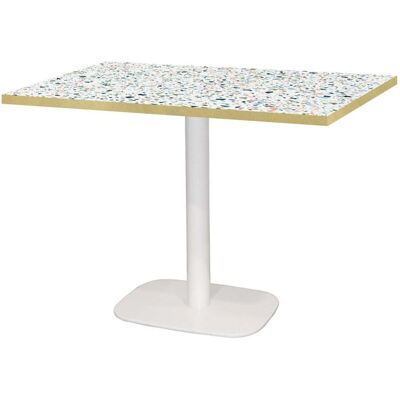 RestooTab Tisch Round weiß rechteckig - Dekore Holz & Steine; 120x70x75 cm (LxBxH); mehrfarbig/terrazzo/messing; rechteckig RestooTab Tisch Round weiß rechteckig - Dekore Holz & Steine; 120x70x75 cm (LxBxH); mehrfarbig/terrazzo/messing; rechteckig