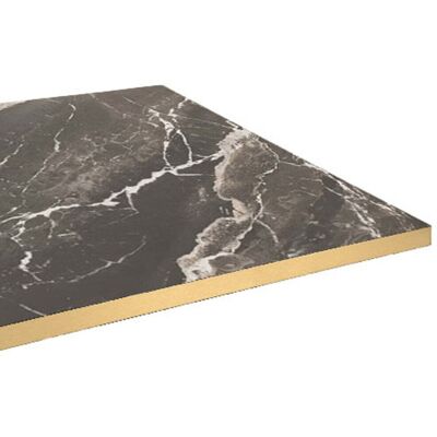 RestooTab Tischplatte rechteckig, dunkles Marmor-Dekor, Kanten messingfarben; 160x80 cm (LxB); schwarz/braun/messing; rechteckig RestooTab Tischplatte rechteckig, dunkles Marmor-Dekor, Kanten messingfarben; 160x80 cm (LxB); schwarz/braun/messing; rechteckig