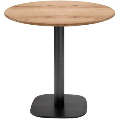 RestooTab Tisch Round rund - Dekor Stein & Holz; 75x70 cm (HxØ); Platte eiche/natur, Gestell schwarz; rund RestooTab Tisch Round rund - Dekor Stein & Holz; 75x70 cm (HxØ); Platte eiche/natur, Gestell schwarz; rund