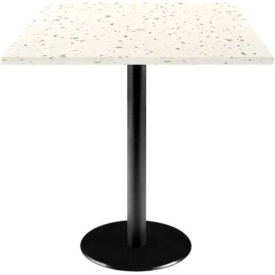 RestooTab Tisch Rome quadratisch - Dekor Stein; 70x70x75 cm (LxBxH); Platte terrazzo, Gestell schwarz; quadratisch RestooTab Tisch Rome quadratisch - Dekor Stein; 70x70x75 cm (LxBxH); Platte terrazzo, Gestell schwarz; quadratisch