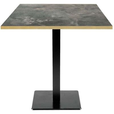 RestooTab Tisch Milan quadratisch - Kanten messingfarben; 70x70x75 cm (LxBxH); Platte steingrau, Gestell schwarz; quadratisch RestooTab Tisch Milan quadratisch - Kanten messingfarben; 70x70x75 cm (LxBxH); Platte steingrau, Gestell schwarz; quadratisch