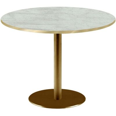 RestooTab Tisch Rome XL goldmetallic rund - Dekore Steine & Kanten messingfarben; 75x120 cm (HxØ); beige/braun/messing; rund RestooTab Tisch Rome XL goldmetallic rund - Dekore Steine & Kanten messingfarben; 75x120 cm (HxØ); beige/braun/messing; rund