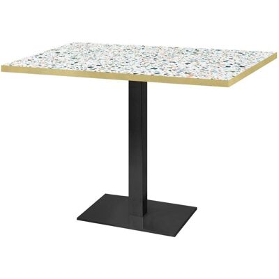 RestooTab Tisch Milan rechteckig - Dekore Steine; 120x70x75 cm (LxBxH); mehrfarbig/terrazzo/messing; rechteckig RestooTab Tisch Milan rechteckig - Dekore Steine; 120x70x75 cm (LxBxH); mehrfarbig/terrazzo/messing; rechteckig