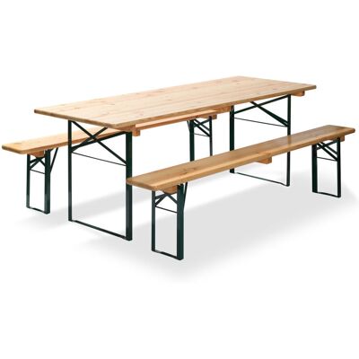 Feros Faltbare Bierganitur - Brauereiqualität; 220x78x50 cm (BxHxT); grün/braun; Gestell grün Feros Faltbare Bierganitur - Brauereiqualität; 220x78x50 cm (BxHxT); grün/braun; Gestell grün