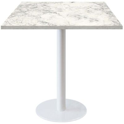 RestooTab Tisch Rome weiß quadratisch - Dekore Holz & Steine; 70x70x75 cm (LxBxH); hellgrau/messing/marmoriert; quadratisch RestooTab Tisch Rome weiß quadratisch - Dekore Holz & Steine; 70x70x75 cm (LxBxH); hellgrau/messing/marmoriert; quadratisch