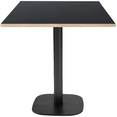 RestooTab Tisch Round quadratisch - Kanten messingfarben; 70x70x75 cm (LxBxH); Platte schwarz, Gestell schwarz; quadratisch RestooTab Tisch Round quadratisch - Kanten messingfarben; 70x70x75 cm (LxBxH); Platte schwarz, Gestell schwarz; quadratisch