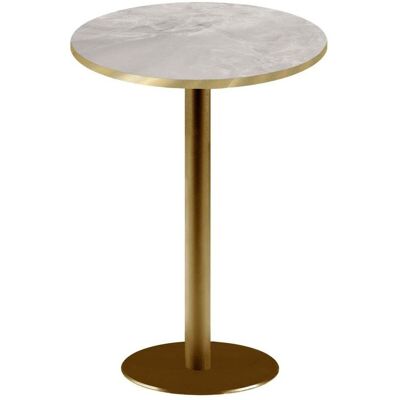 RestooTab Stehtisch Rome goldmetallic rund - Dekore Steine & Kanten messingfarben; 113x60 cm (HxØ); beige/grau/messing; rund RestooTab Stehtisch Rome goldmetallic rund - Dekore Steine & Kanten messingfarben; 113x60 cm (HxØ); beige/grau/messing; rund