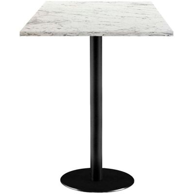 RestooTab Stehtisch Rome quadratisch - Dekor Stein; 60x60x113 cm (LxBxH); Platte weiß/steingrau/marmoriert, Gestell schwarz; quadratisch RestooTab Stehtisch Rome quadratisch - Dekor Stein; 60x60x113 cm (LxBxH); Platte weiß/steingrau/marmoriert, Gestell schwarz; quadratisch