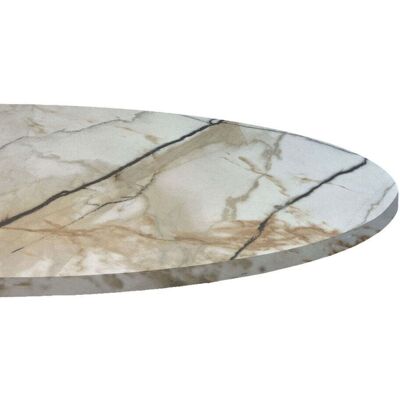 RestooTab Tischplatte rund, helles Marmor-Dekor; 120x120 cm (LxB); wollweiß/grau/marmoriert; rund RestooTab Tischplatte rund, helles Marmor-Dekor; 120x120 cm (LxB); wollweiß/grau/marmoriert; rund
