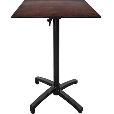 RestooTab Outdoor Klapp-Stehtisch Diabolo quadratisch; 60x60x111 cm (LxBxH); Platte metall verrostet/braun, Gestell schwarz; quadratisch RestooTab Outdoor Klapp-Stehtisch Diabolo quadratisch; 60x60x111 cm (LxBxH); Platte metall verrostet/braun, Gestell schwarz; quadratisch