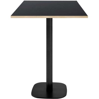 RestooTab Stehtisch Round quadratisch - Kanten messingfarben; 60x60x113 cm (LxBxH); Platte schwarz, Gestell schwarz; quadratisch RestooTab Stehtisch Round quadratisch - Kanten messingfarben; 60x60x113 cm (LxBxH); Platte schwarz, Gestell schwarz; quadratisch