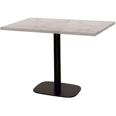 RestooTab Tisch Round rechteckig - Dekor Stein & Holz; 120x70x75 cm (LxBxH); Platte wollweiß/beige/marmoriert, Gestell schwarz; rechteckig RestooTab Tisch Round rechteckig - Dekor Stein & Holz; 120x70x75 cm (LxBxH); Platte wollweiß/beige/marmoriert, Gestell schwarz; rechteckig