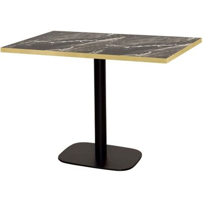 RestooTab Tisch Round rechteckig - Kanten messingfarben; 120x70x75 cm (LxBxH); Platte schwarz/braun/messing, Gestell schwarz; rechteckig RestooTab Tisch Round rechteckig - Kanten messingfarben; 120x70x75 cm (LxBxH); Platte schwarz/braun/messing, Gestell schwarz; rechteckig