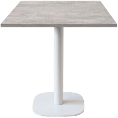 RestooTab Tisch Round quadratisch Gestell weiß - Dekor Stein; 70x70x75 cm (LxBxH); Platte grau/beton, Gestell weiß; quadratisch RestooTab Tisch Round quadratisch Gestell weiß - Dekor Stein; 70x70x75 cm (LxBxH); Platte grau/beton, Gestell weiß; quadratisch