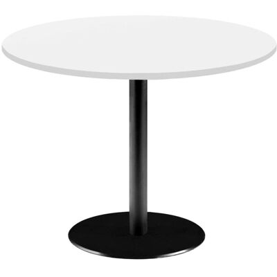 RestooTab Tisch Rome XL rund - Dekor Uni; 75x120 cm (HxØ); Platte weiß, Gestell schwarz; rund RestooTab Tisch Rome XL rund - Dekor Uni; 75x120 cm (HxØ); Platte weiß, Gestell schwarz; rund