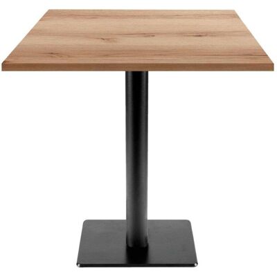 RestooTab Tisch Milan T quadratisch - Dekor Holz; 70x70x75 cm (LxBxH); Platte eiche/natur, Gestell schwarz; quadratisch RestooTab Tisch Milan T quadratisch - Dekor Holz; 70x70x75 cm (LxBxH); Platte eiche/natur, Gestell schwarz; quadratisch