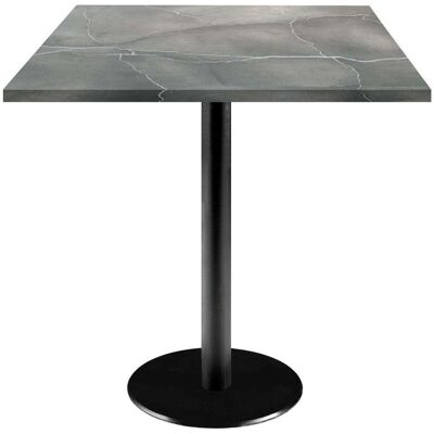RestooTab Tisch Rome quadratisch - Dekor Stein; 70x70x75 cm (LxBxH); Platte grau/blau/marmoriert, Gestell schwarz; quadratisch RestooTab Tisch Rome quadratisch - Dekor Stein; 70x70x75 cm (LxBxH); Platte grau/blau/marmoriert, Gestell schwarz; quadratisch