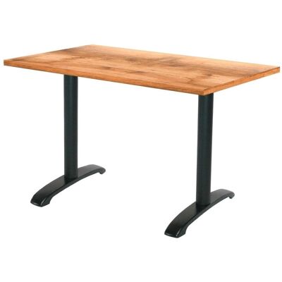 RestooTab Tisch Bazila rechteckig - Dekor Stein & Holz; 160x80x74 cm (LxBxH); Platte eiche/braun, Gestell schwarz; rechteckig RestooTab Tisch Bazila rechteckig - Dekor Stein & Holz; 160x80x74 cm (LxBxH); Platte eiche/braun, Gestell schwarz; rechteckig