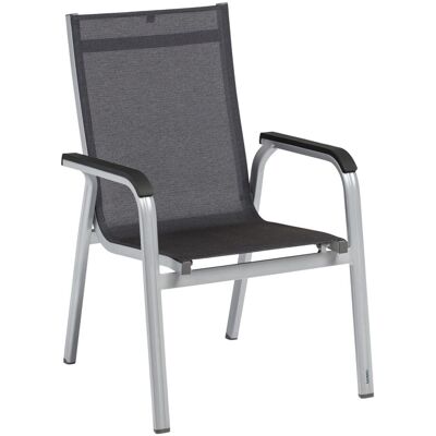 KETTLER Stapelsessel BASIC+ PREMIUM; 65.5x69.5x99 cm (BxTxH); Sitz schwarz, Gestell silber; 4 Stück / Pack KETTLER Stapelsessel BASIC+ PREMIUM; 65.5x69.5x99 cm (BxTxH); Sitz schwarz, Gestell silber; 4 Stück / Pack
