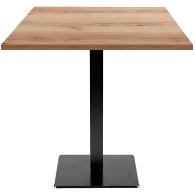 RestooTab Tisch Milan quadratisch - Dekor Stein & Holz; 70x70x75 cm (LxBxH); Platte eiche/natur, Gestell schwarz; quadratisch RestooTab Tisch Milan quadratisch - Dekor Stein & Holz; 70x70x75 cm (LxBxH); Platte eiche/natur, Gestell schwarz; quadratisch