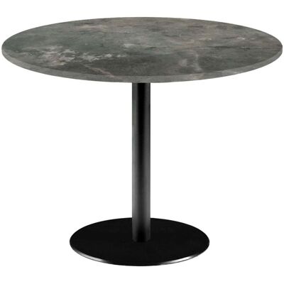 RestooTab Tisch Rome XL rund - Dekor Stein & Marmor; 75x120 cm (HxØ); Platte graublau, Gestell schwarz; rund RestooTab Tisch Rome XL rund - Dekor Stein & Marmor; 75x120 cm (HxØ); Platte graublau, Gestell schwarz; rund