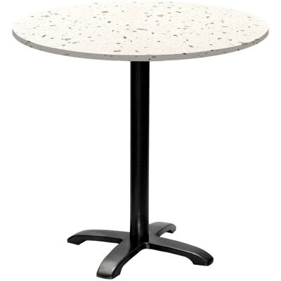 RestooTab Tisch Bazila rund - Dekor Stein; 74x80 cm (HxØ); Platte terrazzo, Gestell schwarz; rund RestooTab Tisch Bazila rund - Dekor Stein; 74x80 cm (HxØ); Platte terrazzo, Gestell schwarz; rund