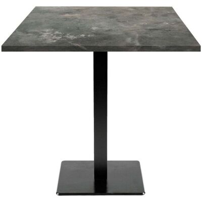 RestooTab Tisch Milan quadratisch - Dekor Stein & Holz; 70x70x75 cm (LxBxH); Platte graublau, Gestell schwarz; quadratisch RestooTab Tisch Milan quadratisch - Dekor Stein & Holz; 70x70x75 cm (LxBxH); Platte graublau, Gestell schwarz; quadratisch