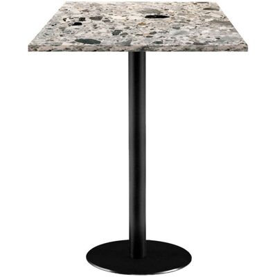 RestooTab Stehtisch Rome quadratisch - Dekor Stein; 60x60x113 cm (LxBxH); Platte grau/terrazzo, Gestell schwarz; quadratisch RestooTab Stehtisch Rome quadratisch - Dekor Stein; 60x60x113 cm (LxBxH); Platte grau/terrazzo, Gestell schwarz; quadratisch