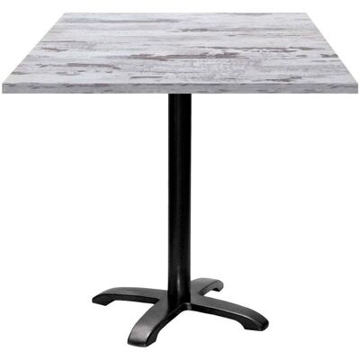 RestooTab Tisch Bazila quadratisch - Dekor Holz; 70x70x74 cm (LxBxH); Platte eiche/weiß, Gestell schwarz; quadratisch RestooTab Tisch Bazila quadratisch - Dekor Holz; 70x70x74 cm (LxBxH); Platte eiche/weiß, Gestell schwarz; quadratisch