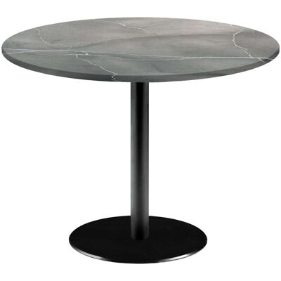 RestooTab Tisch Rome XL rund - Dekor Stein & Marmor; 75x120 cm (HxØ); Platte grau/blau/marmoriert, Gestell schwarz; rund RestooTab Tisch Rome XL rund - Dekor Stein & Marmor; 75x120 cm (HxØ); Platte grau/blau/marmoriert, Gestell schwarz; rund