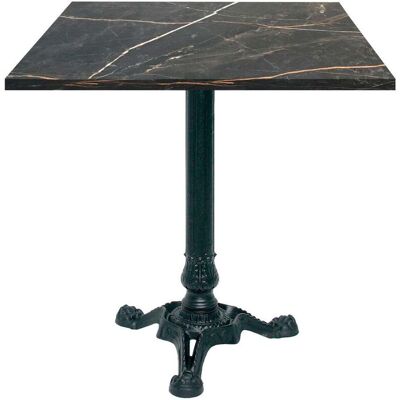 RestooTab Tisch Bistrot 70x70cm - Modell Calacatta; 70x70x75 cm (LxBxH); schwarz/gold/marmoriert; Gestell schwarz; quadratisch RestooTab Tisch Bistrot 70x70cm - Modell Calacatta; 70x70x75 cm (LxBxH); schwarz/gold/marmoriert; Gestell schwarz; quadratisch