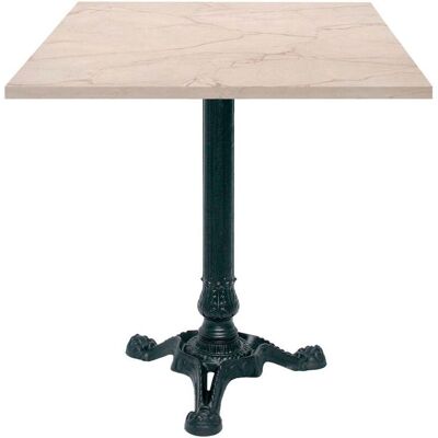 RestooTab Tisch Bistrot 70x70cm - Modell Calacatta; 70x70x75 cm (LxBxH); wollweiß/beige/marmoriert; Gestell schwarz; quadratisch RestooTab Tisch Bistrot 70x70cm - Modell Calacatta; 70x70x75 cm (LxBxH); wollweiß/beige/marmoriert; Gestell schwarz; quadratisch