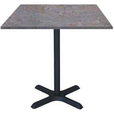 RestooTab Tisch Dina quadratisch - Dekor Stein; 70x70x74 cm (LxBxH); Platte metall antik, Gestell schwarz; quadratisch RestooTab Tisch Dina quadratisch - Dekor Stein; 70x70x74 cm (LxBxH); Platte metall antik, Gestell schwarz; quadratisch