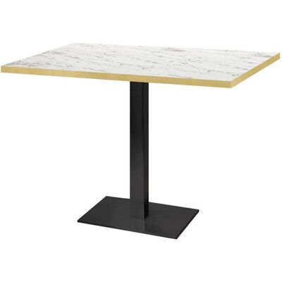 RestooTab Tisch Milan rechteckig - Kanten messingfarben; 120x70x75 cm (LxBxH); Platte weiß/marmoriert/messing, Gestell schwarz; rechteckig RestooTab Tisch Milan rechteckig - Kanten messingfarben; 120x70x75 cm (LxBxH); Platte weiß/marmoriert/messing, Gestell schwarz; rechteckig