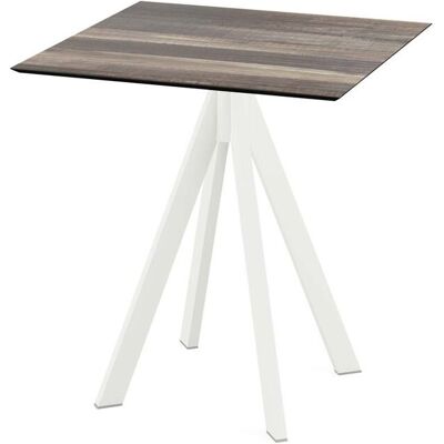 Feros Terrassentisch Infinity Weiß Gestell + HPL quadratisch; 70x70x73.2 cm (LxBxH); hellbraun; quadratisch Feros Terrassentisch Infinity Weiß Gestell + HPL quadratisch; 70x70x73.2 cm (LxBxH); hellbraun; quadratisch