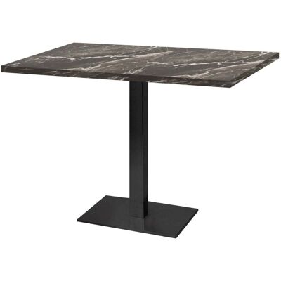 RestooTab Tisch Milan rechteckig - Dekor Stein & Holz; 120x70x75 cm (LxBxH); Platte schwarz/braun/marmoriert, Gestell schwarz; rechteckig RestooTab Tisch Milan rechteckig - Dekor Stein & Holz; 120x70x75 cm (LxBxH); Platte schwarz/braun/marmoriert, Gestell schwarz; rechteckig