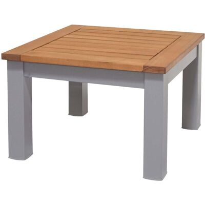 ScanCom Garten-Couchtisch 'Barcelona', 72 x 72 cm, schwarz; 46.1x46.1x32.5 cm (LxBxH); Platte braun, Gestell silber ScanCom Garten-Couchtisch 'Barcelona', 72 x 72 cm, schwarz; 46.1x46.1x32.5 cm (LxBxH); Platte braun, Gestell silber