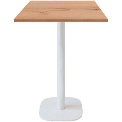 RestooTab Stehtisch Round quadratisch Gestell weiß - Dekor Holz & Uni; 60x60x113 cm (LxBxH); Platte eiche/natur, Gestell weiß; quadratisch RestooTab Stehtisch Round quadratisch Gestell weiß - Dekor Holz & Uni; 60x60x113 cm (LxBxH); Platte eiche/natur, Gestell weiß; quadratisch