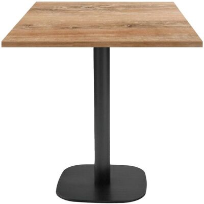 RestooTab Tisch Round quadratisch - Dekor Stein & Holz; 70x70x75 cm (LxBxH); Platte eiche antik, Gestell schwarz; quadratisch RestooTab Tisch Round quadratisch - Dekor Stein & Holz; 70x70x75 cm (LxBxH); Platte eiche antik, Gestell schwarz; quadratisch