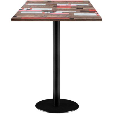 RestooTab Stehtisch Rome quadratisch - Dekor Holz; 60x60x113 cm (LxBxH); Platte mehrfarbig, Gestell schwarz; quadratisch RestooTab Stehtisch Rome quadratisch - Dekor Holz; 60x60x113 cm (LxBxH); Platte mehrfarbig, Gestell schwarz; quadratisch