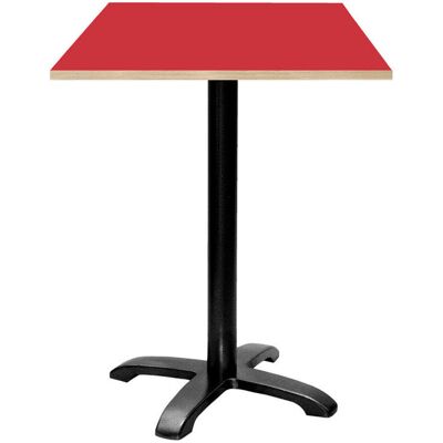 RestooTab Stehtisch Bazila quadratisch - Dekor Holz & Uni; 60x60x112 cm (LxBxH); Platte rot, Gestell schwarz; quadratisch RestooTab Stehtisch Bazila quadratisch - Dekor Holz & Uni; 60x60x112 cm (LxBxH); Platte rot, Gestell schwarz; quadratisch