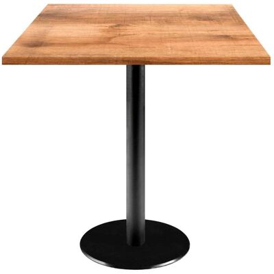 RestooTab Tisch Rome quadratisch - Dekor Holz; 70x70x75 cm (LxBxH); Platte eiche/braun, Gestell schwarz; quadratisch RestooTab Tisch Rome quadratisch - Dekor Holz; 70x70x75 cm (LxBxH); Platte eiche/braun, Gestell schwarz; quadratisch
