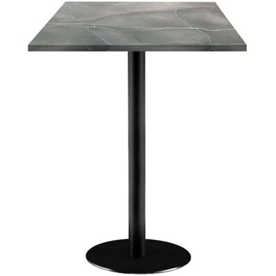 RestooTab Stehtisch Rome quadratisch - Dekor Stein; 60x60x113 cm (LxBxH); Platte grau/blau/marmoriert, Gestell schwarz; quadratisch RestooTab Stehtisch Rome quadratisch - Dekor Stein; 60x60x113 cm (LxBxH); Platte grau/blau/marmoriert, Gestell schwarz; quadratisch