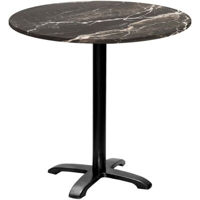 RestooTab Tisch Bazila rund - Dekor Stein; 74x80 cm (HxØ); Platte schwarz, Gestell schwarz; rund RestooTab Tisch Bazila rund - Dekor Stein; 74x80 cm (HxØ); Platte schwarz, Gestell schwarz; rund