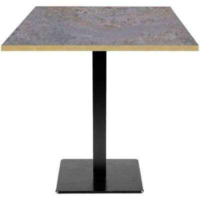 RestooTab Tisch Milan quadratisch - Kanten messingfarben; 70x70x75 cm (LxBxH); Platte metall antik, Gestell schwarz; quadratisch RestooTab Tisch Milan quadratisch - Kanten messingfarben; 70x70x75 cm (LxBxH); Platte metall antik, Gestell schwarz; quadratisch