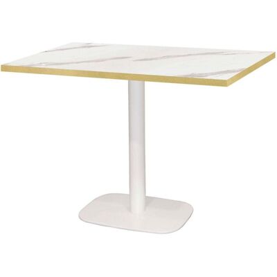 RestooTab Tisch Round rechteckig Gestell weiß - Dekor Stein; 120x70x75 cm (LxBxH); Platte weiß, Gestell weiß; rechteckig RestooTab Tisch Round rechteckig Gestell weiß - Dekor Stein; 120x70x75 cm (LxBxH); Platte weiß, Gestell weiß; rechteckig