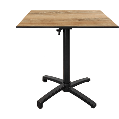 RestooTab Outdoor Klapptisch Diabolo; 70x70x73 cm (LxBxH); Platte eiche antik, Gestell schwarz; quadratisch RestooTab Outdoor Klapptisch Diabolo; 70x70x73 cm (LxBxH); Platte eiche antik, Gestell schwarz; quadratisch